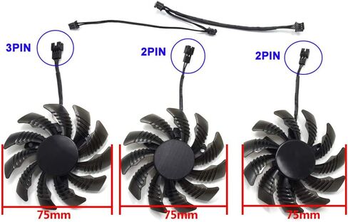 inRobert PLD08010S12H 75mm 3pin Video Card Fan Replacement for Gigabyte GEFORCE GTX 970 Cooling Fan in Saudi Arabia