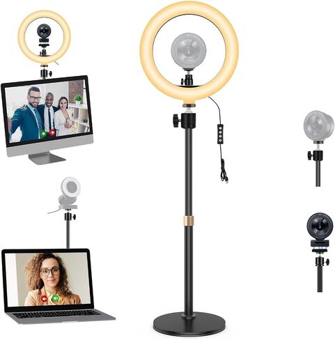 Kiyo pro Webcam Selfie Light Stand,10 Inch Ring Light with Desktop Magnetic Mount Holder Compatible with Razer kiyo, kiyo pro, kiyo X webcams and Any webcams Weight Under 0.5kg/1.1lbs in Saudi Arabia