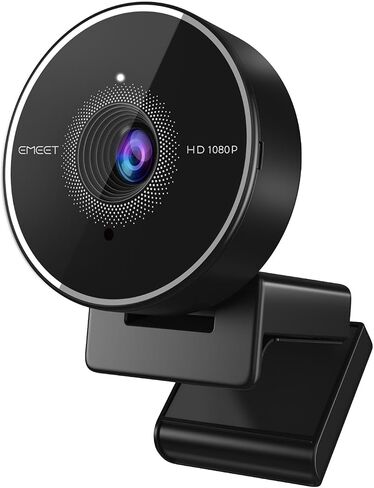 كاميرا ويب EMEET 1080P - كاميرا ويب USB مع ميكروفون وغطاء للخصوصية المادية، ميكروفون لإلغاء الضوضاء، تصحيح تلقائي للضوء، كاميرا ويب C950 فائقة الدقة FHD مع عرض 70 درجة للاجتماعات/الفصول عبر الإنترنت/تكبير/تصغير/يوتيوب in Kuwait
