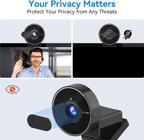 كاميرا ويب EMEET 1080P - كاميرا ويب USB مع ميكروفون وغطاء للخصوصية المادية، ميكروفون لإلغاء الضوضاء، تصحيح تلقائي للضوء، كاميرا ويب C950 فائقة الدقة FHD مع عرض 70 درجة للاجتماعات/الفصول عبر الإنترنت/تكبير/تصغير/يوتيوب in Kuwait