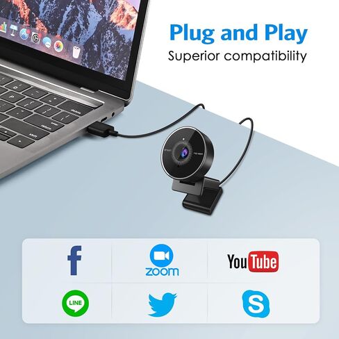 كاميرا ويب EMEET 1080P - كاميرا ويب USB مع ميكروفون وغطاء للخصوصية المادية، ميكروفون لإلغاء الضوضاء، تصحيح تلقائي للضوء، كاميرا ويب C950 فائقة الدقة FHD مع عرض 70 درجة للاجتماعات/الفصول عبر الإنترنت/تكبير/تصغير/يوتيوب in Kuwait