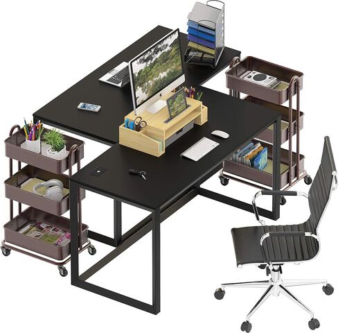 SHW Home Office 55-Inch Large Computer Desk, Maple in Saudi Arabia