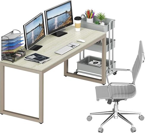 SHW Home Office 55-Inch Large Computer Desk, Maple in Saudi Arabia