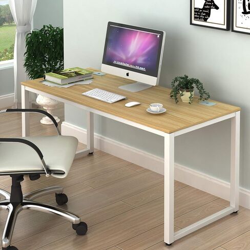 SHW Home Office 55-Inch Large Computer Desk, Maple in Kuwait