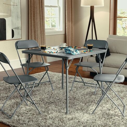 طاولة بطاقات قابلة للطي من Flash Furniture Madelyn - طاولة بطاقات مربعة قابلة للطي باللون الأسود - طاولة محمولة بأرجل قابلة للطي in Kuwait