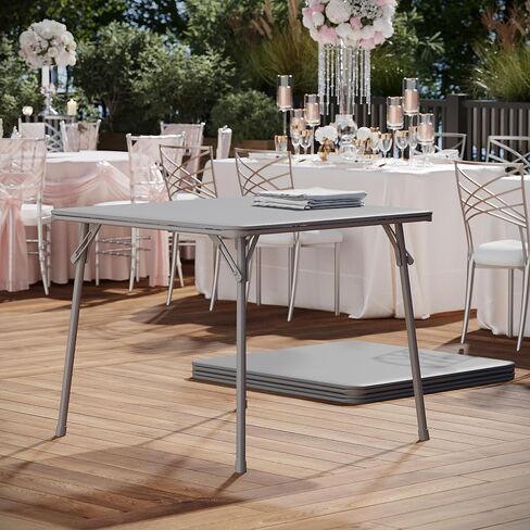 طاولة بطاقات قابلة للطي من Flash Furniture Madelyn - طاولة بطاقات مربعة قابلة للطي باللون الأسود - طاولة محمولة بأرجل قابلة للطي in Kuwait