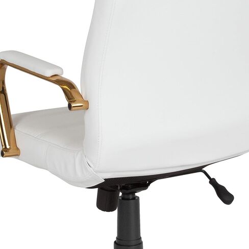 Flash Furniture Whitney High-Back Swivel LeatherSoft Desk Chair with Padded Seat and Armrests, Adjustable Height Padded Office Chair, Black in Kuwait