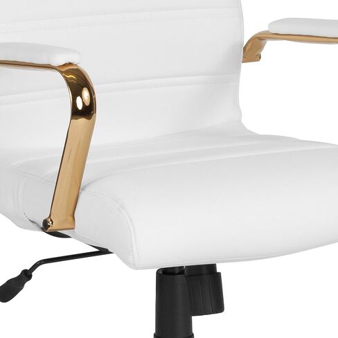 Flash Furniture Whitney High-Back Swivel LeatherSoft Desk Chair with Padded Seat and Armrests, Adjustable Height Padded Office Chair, Black in Kuwait