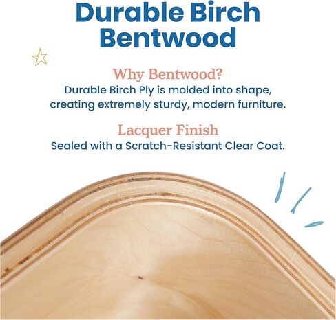 ECR4Kids Bentwood طقم طاولة مستديرة ومقعد، أثاث أطفال، متنوع، 5 قطع in Kuwait