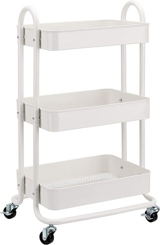 Amazon Basics 3-Tier Rolling Utility or Kitchen Cart - White in Saudi Arabia
