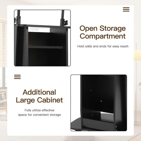 bimiti المحمول منبر المنصة ارتفاع قابل للتعديل مكتب الجلوس إلى الوقوف مع إمالة سطح المكتب وخزانة التخزين المتداول منبر عربة مكتب الكمبيوتر المحمول على عجلات، حامل المنصة للفصول الدراسية الكنيسة مكتب المنزل in Kuwait