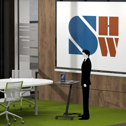 SHW Height Adjustable Mobile Laptop Stand Desk Rolling Cart, Height Adjustable from 28'' to 33'', Black in Kuwait