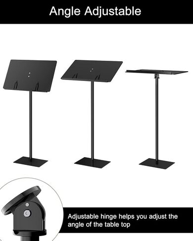 حامل منصة أكريليك، ارتفاع 42.3 بوصة، منصات أكريليك قابلة للتعديل بزاوية سوداء للكنيسة، والمنابر الحديثة والمنابر للفصول الدراسية، والحفلات الموسيقية، والكنيسة، والخطاب، وسهولة التجميع، وقاعدة معدنية، أسود in Kuwait