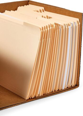 Amazon Basics Medium Duty Storage/Filing Boxes With Lid and Handles, Legal/Letter Size, 12-Pack, White, 16.2" L x 12.5" W x 10.5" H in Kuwait