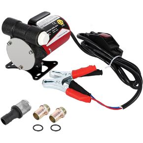 GAOMON 12V Fuel Transfer Pump, Diesel Transfer Pump with Nozzle Hose for Gasoline, Diesel, Kerosene, 8 GPM Self Priming DC Electric Diesel Fuel Transfer Pump Kit, Clear