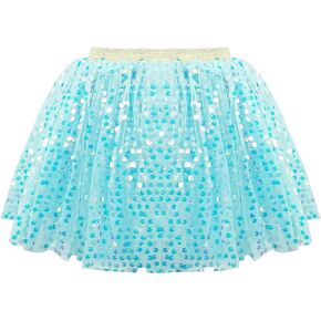 Happy Cherry Tutus for Girls 3 Layered Tulle Skirt Sequin Ballet Skirts Princess Sparkling Dance Skirt