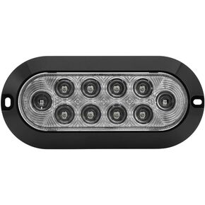 Maxxima 6" Oval Red Clear Lens Stop/Turn/Tail LED for Trucks and Heavy Duty, Surface Mount, Black Housing