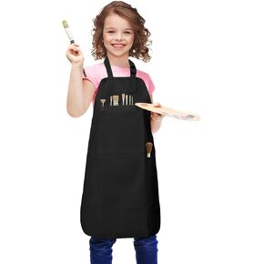 FreeNFond Kids Apron Adjustable Child Apron with 4 Pockets for Baking Painting