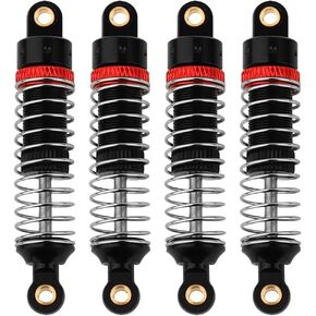 4PCS 53mm/59mm/66mm Aluminum Shocks Absorbers Oil Long Threaded Damper for 1/18 RC Crawler TRX4M TRX-4M Bronco Defender K10 Upgrade Parts (53mm black)