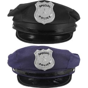 Abaodam 2pcs Kids Police Hat Captain Hat Policeman Cap Cop Hat Funny Party Hats Police Cosplay Hat Police Officer Costume Accessory