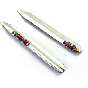 2Pcs Stainless Steel Beads Scoops with Pointed Tip Pick Up Gemstones Jewelry Beads Scoops Bead Filling Scoops Spoon Shovel Sorting Tools for Jewelry Making and DIY Craft Supplies, Silver