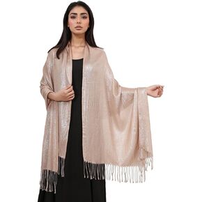 LMVERNA Women's Sparkling Glitter Pashmina Scarf Shimmer Reversible Shawls and Wraps Scarf for Women