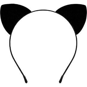 Cat Ears Headband, Black Cat Ears Cat Costumes for Adult Women Girls Fancy Cosplay Dress up, Black Cat Halloween Costume Accessories for Women and Girls