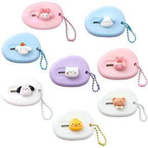 8PCS Retractable Letter Opener，Cute Office Envelope Opener，Mini Box Cutter，School Office Supplies And Stationery，Diy Crafts With Key Chain，Portable Utility Knives，Animal Shaped Utility Paper Cutter
