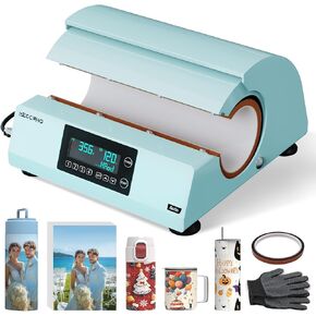 Auto Tumbler Heat Press Machine, Sublimation Blanks Tumblers Press for 10-30oz, Professional Mug Press with Sublimation Paper, Heat Tape & Gloves, DIY Heat Transfer Even Heating with Temp&Time Setting