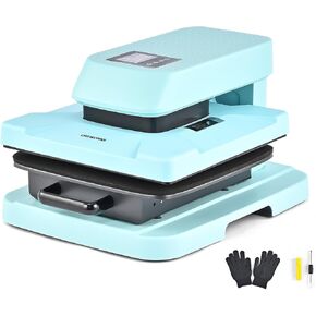 CREWORKS Auto Heat Press Machine for T Shirts, Smart 15x15 Inch T Shirt Press Machine with Auto Press Release, Professional Digital Automatic Heat Press Sublimation Fast Even Tshirt Printing Machine