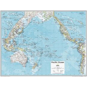 National Geographic Maps: Pacific Ocean Political Wall Map - Compact - 21 x 16 inches