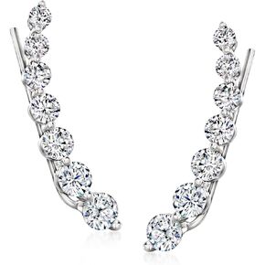 Ross-Simons 1.90 ct. t.w. Graduated CZ Ear Crawlers in Sterling Silver