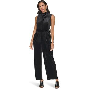 Calvin Klein womens Velvet Twist Neck Jumpsuit