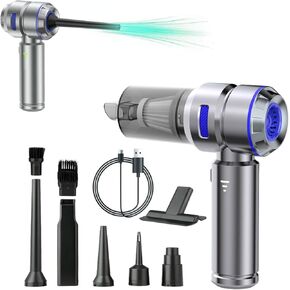 Handheld Car Vacuum Cleaner and Air Duster,18000pa Suction,120W High Power Mini Vacuum 4-in-1 Compressed Air Duster & Air Blower & Pump Hand Held Vacuum with Brushless Motor for Car,Home,Pet