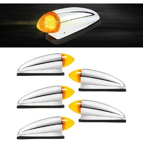 5PCS 8 LED Cab Marker Lights Top Roof Running Lamps Heavy Duty Trucks Replacement for International/Kenworth/Mack