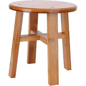 Bamboo Bench, Small Step Stool Foot Stool Small Low Children Stool Mini Plant Stool Shower Bench Seat Milking Step Stool for Adults, Shoe Changing, Home, Bathroom, Bedside (Small