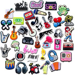 40Pcs Cheer Truck Unicorn Astronaut Plants Shoe Charms, Terror Cowboy Gardening Music Camp Croc Charms Pack for Shoe Decoration in Kuwait