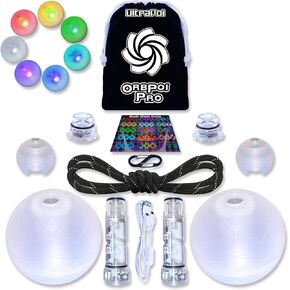 UltraPoi - OrbPoi Pro LED Knob Handles Set, Rechargeable Contact Poi Balls in Kuwait