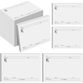20 حزمة من وسادات الوصفات الطبية للصيدلي Rx Notepad 100 ورقة ورقة طبية لكل وسادة للأطفال طبيب مضحك وصفة طبية مذكرات الصيدلي للطبيب المنزلي والمكتب هدية العمل