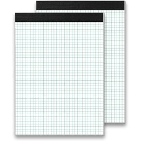 2 Pack Graph Paper Pad 8.5 x 11 Quad Ruled Graph Pads 4x4, White Grid Paper Pad Letter Size 8.5 x 11-Inch, Micro-Perforated Graph Paper Notebook Square Math Paper Writing Pads for Office School