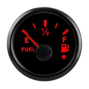 WATERWICH 52mm Fuel Level Gauge 0-190 ohm /240-33 ohm Signal Red