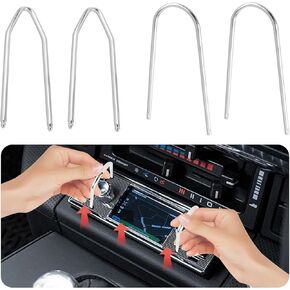 4PCS Car Radio Removal Tool,Stainless Steel U Shaped+V Shaped Car Radio Removal Pry Tool Kit,Universal Car Accessories Car Audio Tools for Most Cars Trucks SUVs