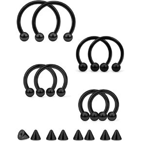 Yaalozei 16G 14G Septum Rings Hypoallergenic Surgical Steel Septum Nose Rings Hoop Tragus Cartilage Helix Earrings Hoops Piercing Jewelry for Women Men 10mm