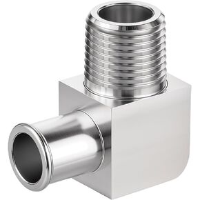 Heater Hose Fitting 90 Degree Hose Fitting Aluminum Alloy Heater Hose Connector 1/2 NPT to 5/8 Barb, 5/8 Heater Hose Connector