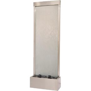 نافورة شلال قائمة بذاتها من الفولاذ/الزجاج مقاس 72 بوصة من XBrand مع مضخة، وأضواء LED وصخور، ونافورة شلال حديثة، ونافورة شلال داخلية، وديكور المنزل والحديقة، in Kuwait