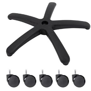 Frassie Nylon Office Gaming Chair Base Replacement with 5 Casters, 28 Inch Heavy Duty 2500Lbs Chair Base Wheels Part Black
