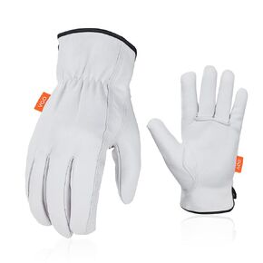 Vgo... 1 Pair 0℃/32℉ Goat Leather Outdoor Glove,Winter Warm Gloves,Cold Weather Driving Gloves,Windproof (Size L, Gold, GA2152F)