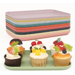 Plastic Art Trays,10-Pack Large Plastic Art Trays,Stackable Activity Tray Crafts Organizer Tray Serving Tray Jewelry Tray for DIY Projects, Painting, Beads, Organizing Supply (9.8 x 6.7 Inches)