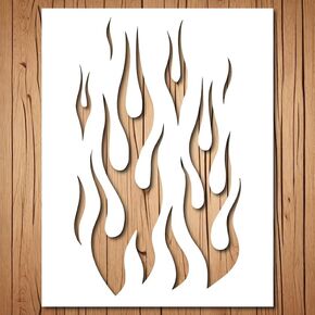 Flame Stencil | Inspirational Graffiti Camping Horror Halloween Burning Street Art Flame Stencils for Painting on Wood, Glass, Wall, Rock, Walls, Canvas, Glassware | Flames Stencil (3"x5")