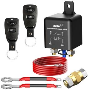Side Post Remote Battery Disconnect Switch 12v 200A, Battery Cut Off Switch Upgrade Prevent Battery Drain, Easy Installation, Secure Protection for Cars etc.